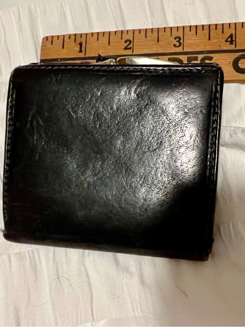 Vera Pelle Black Leather Snap Bifold Wallet - Picture 5 of 9